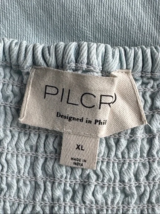 ANTHROPOLOGIE Pilcro Pintuck Basque-Waist Denim Maxi Skirt XL Light Wash $98 NWT - Picture 3 of 14